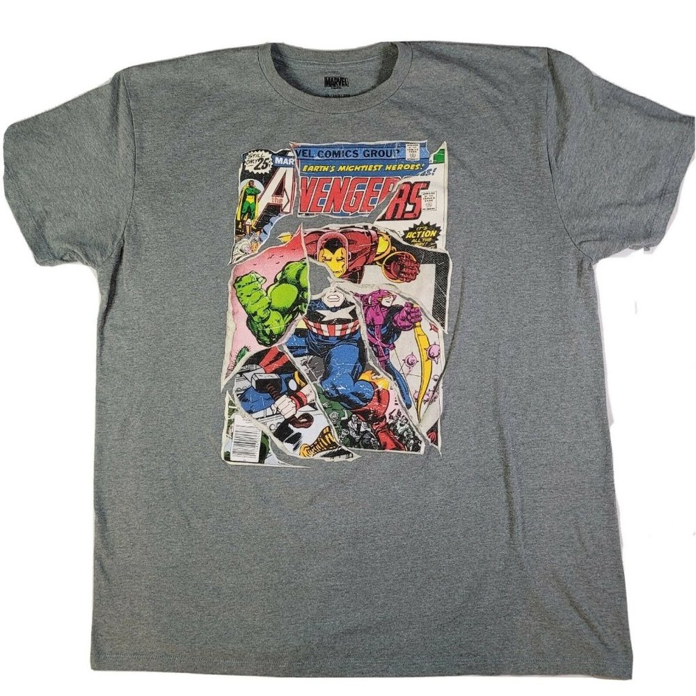 Marvel Avengers Comic Book Mashup Mens Vintage T-Shirt